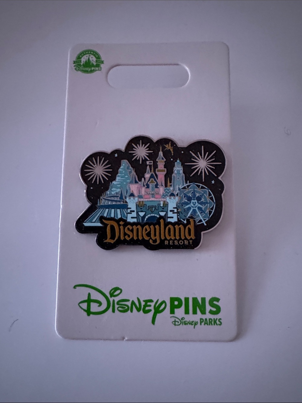 Disneyland Resort Pin - Black with Pastel Castle and Gold Logo